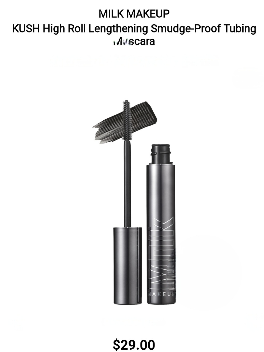 Milk Makeup KUSH High Roll Lengthening Smudge-Proof Tubing Mascara - Black